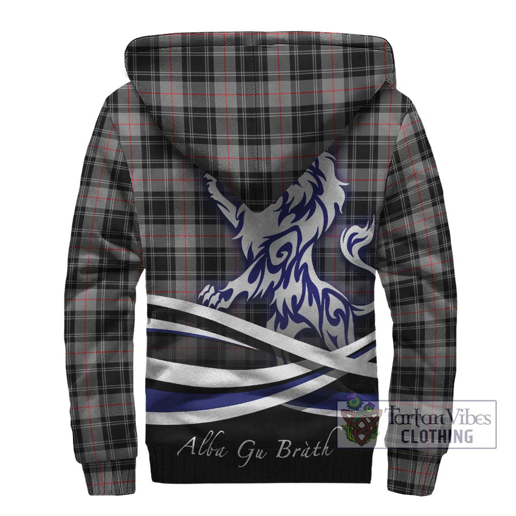 Moffat Tartan Sherpa Hoodie with Alba Gu Brath Regal Lion Emblem - Tartanvibesclothing Shop