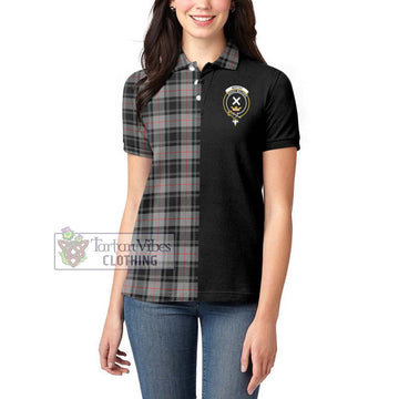 Moffat Tartan Women's Polo Shirt with Family Crest and Half Of Me Style - Tartanvibesclothing Shop