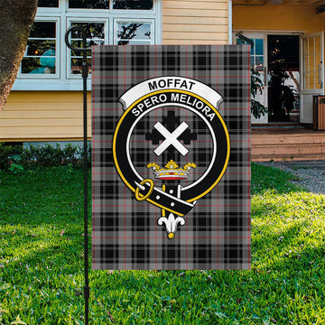 Moffat Tartan Garden Flag with Family Crest