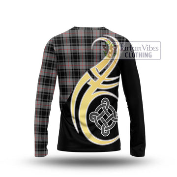 Moffat Tartan Long Sleeve T-Shirt with Family Crest and Celtic Symbol Style - Tartan Vibes Clothing