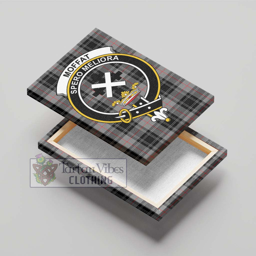 Moffat Tartan Canvas Print Wall Art with Family Crest - Tartan Vibes Clothing