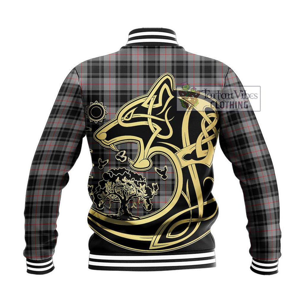 Moffat Tartan Baseball Jacket with Family Crest Celtic Wolf Style - Tartan Vibes Clothing