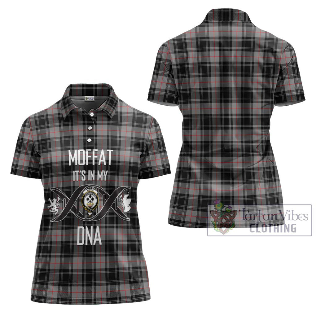 Moffat Tartan Women's Polo Shirt with Family Crest DNA In Me Style - Tartanvibesclothing Shop