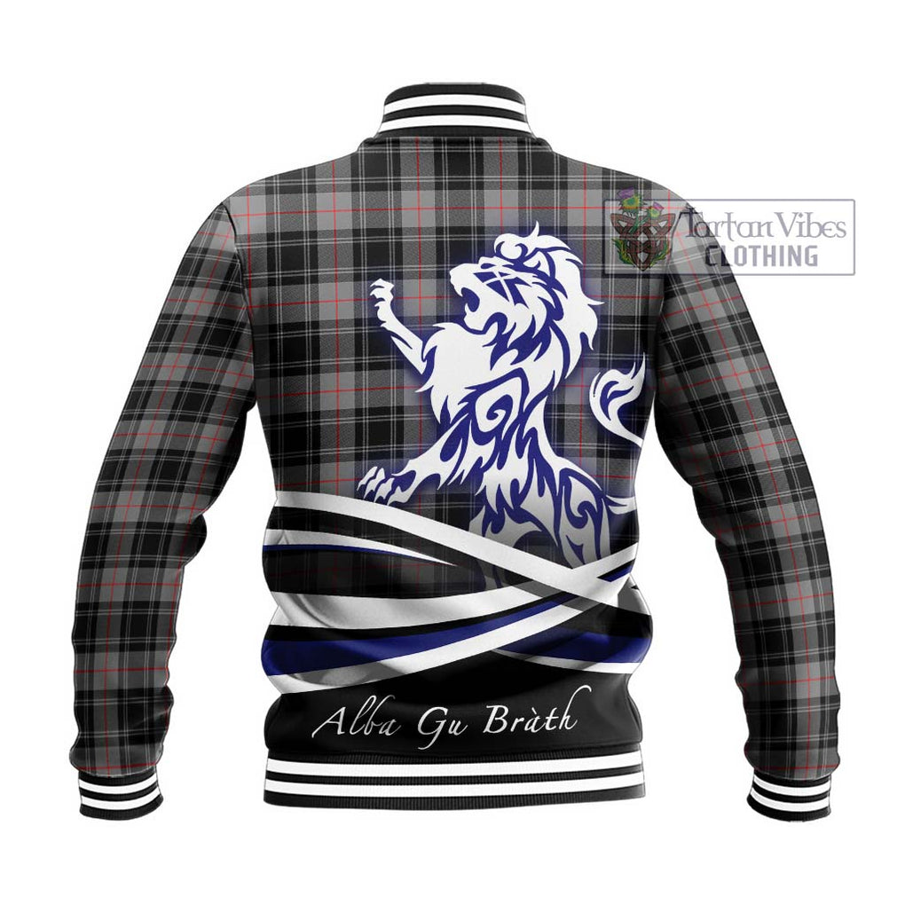 Moffat Tartan Baseball Jacket with Alba Gu Brath Regal Lion Emblem - Tartanvibesclothing Shop