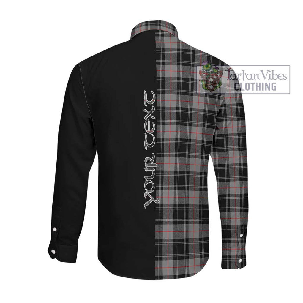 Moffat Tartan Long Sleeve Button Shirt with Family Crest and Half Of Me Style Men's Shirt - Tartanvibesclothing Shop
