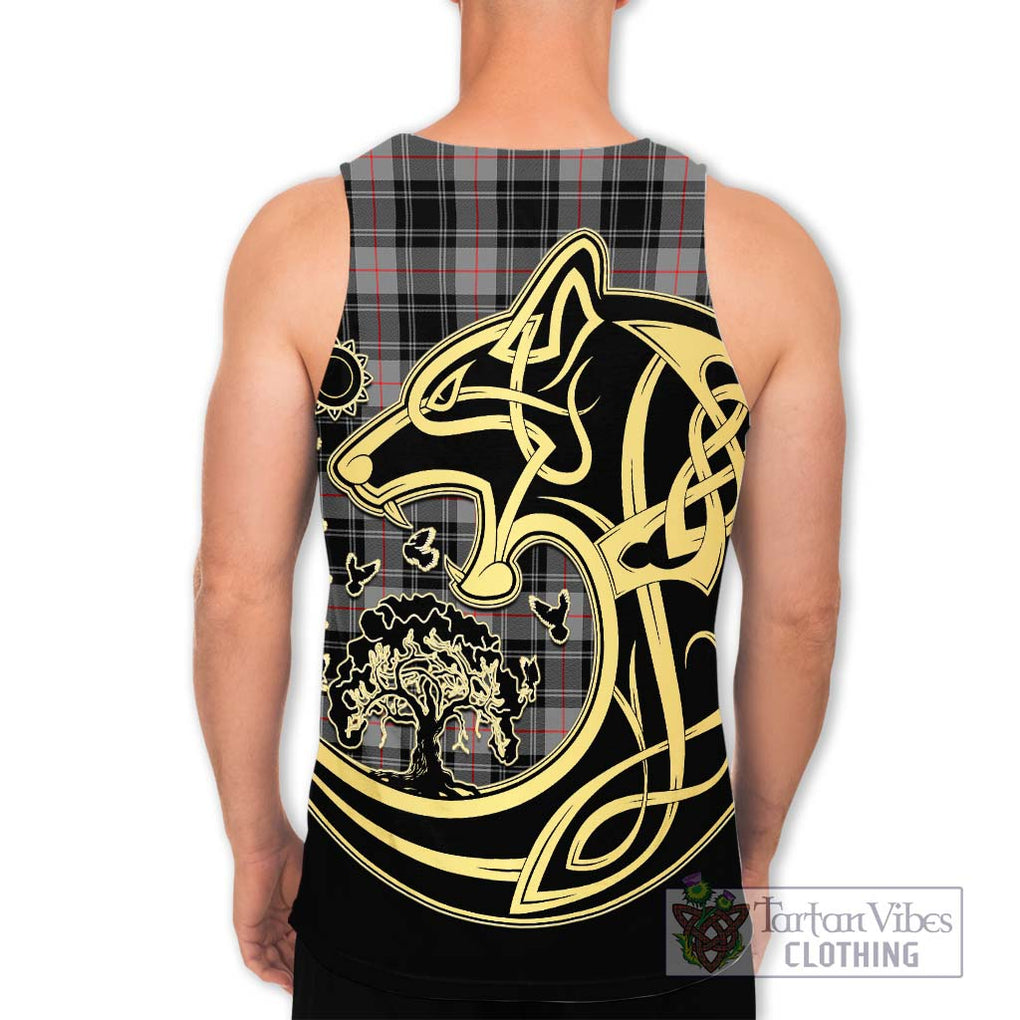 Moffat Tartan Men's Tank Top with Family Crest Celtic Wolf Style - Tartan Vibes Clothing