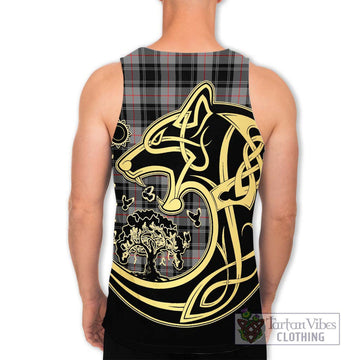Moffat Tartan Men's Tank Top with Family Crest Celtic Wolf Style - Tartan Vibes Clothing