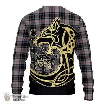 Moffat Tartan Ugly Sweater with Family Crest Celtic Wolf Style