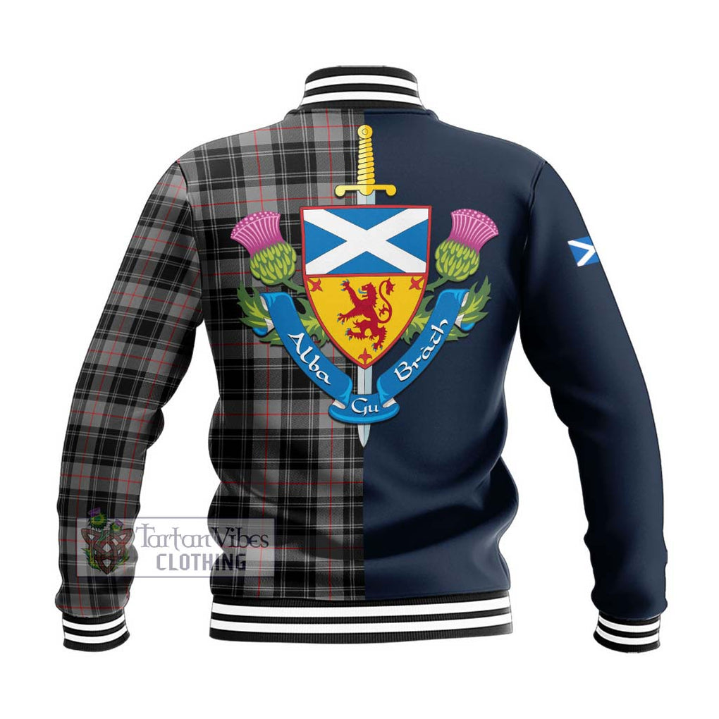 Tartan Vibes Clothing Moffat Modern Tartan Baseball Jacket with Scottish Lion Royal Arm Half Style