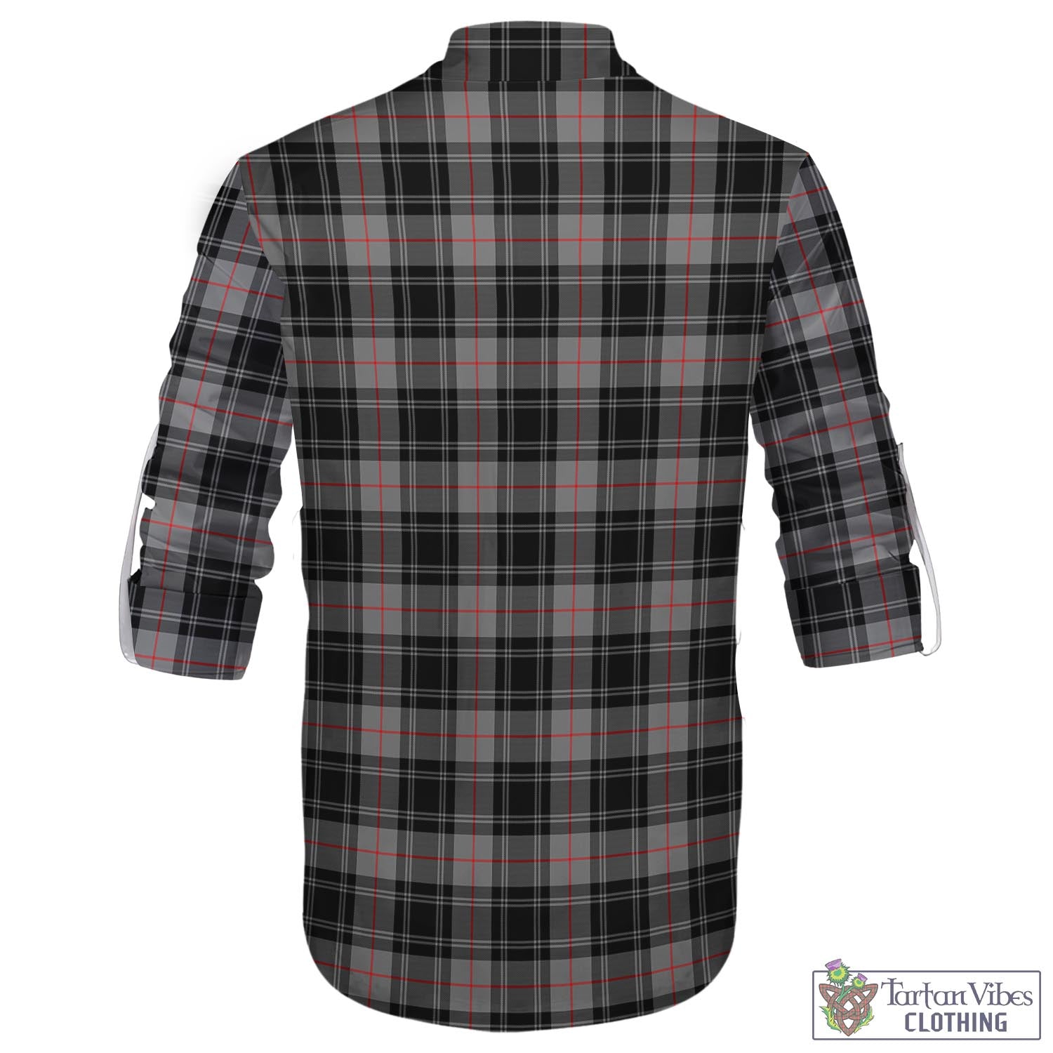 Tartan Vibes Clothing Moffat Modern Tartan Men's Scottish Traditional Jacobite Ghillie Kilt Shirt with Family Crest