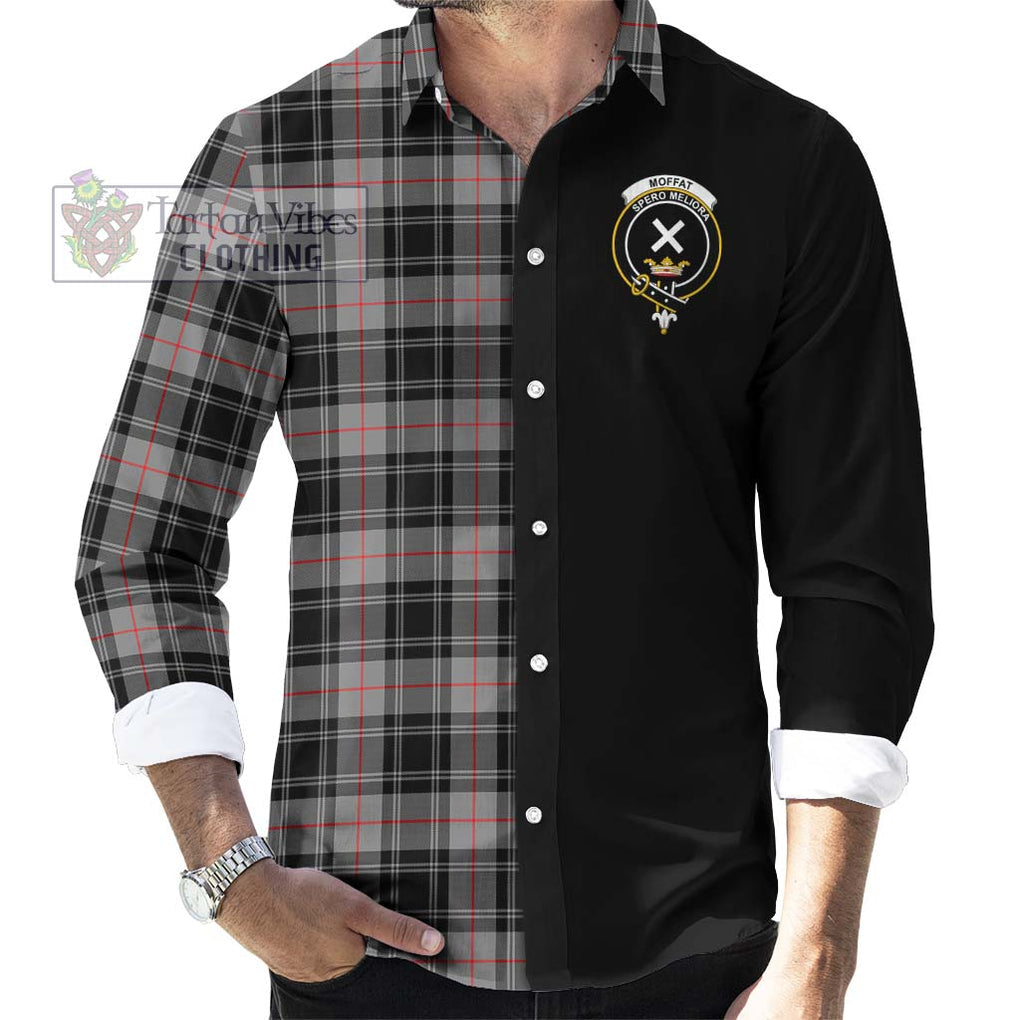 Moffat Tartan Long Sleeve Button Shirt with Family Crest and Half Of Me Style - Tartanvibesclothing Shop