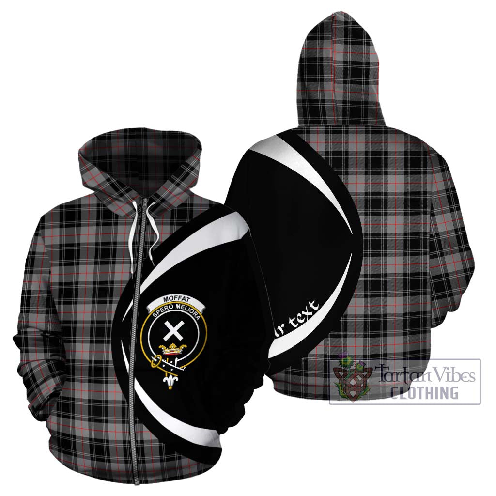Moffat Tartan Hoodie with Family Crest Circle Style - Tartan Vibes Clothing