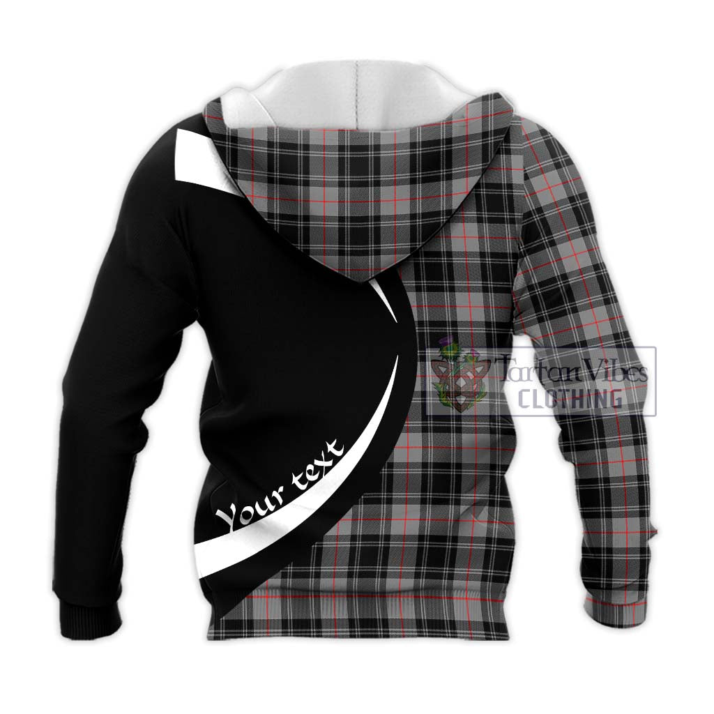 Moffat Tartan Knitted Hoodie with Family Crest Circle Style - Tartan Vibes Clothing
