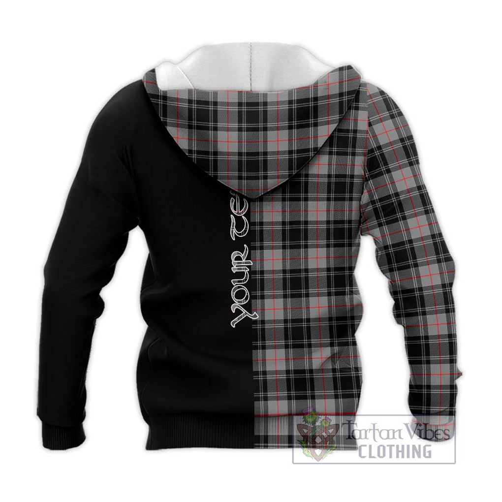 Moffat Tartan Knitted Hoodie with Family Crest and Half Of Me Style - Tartanvibesclothing Shop