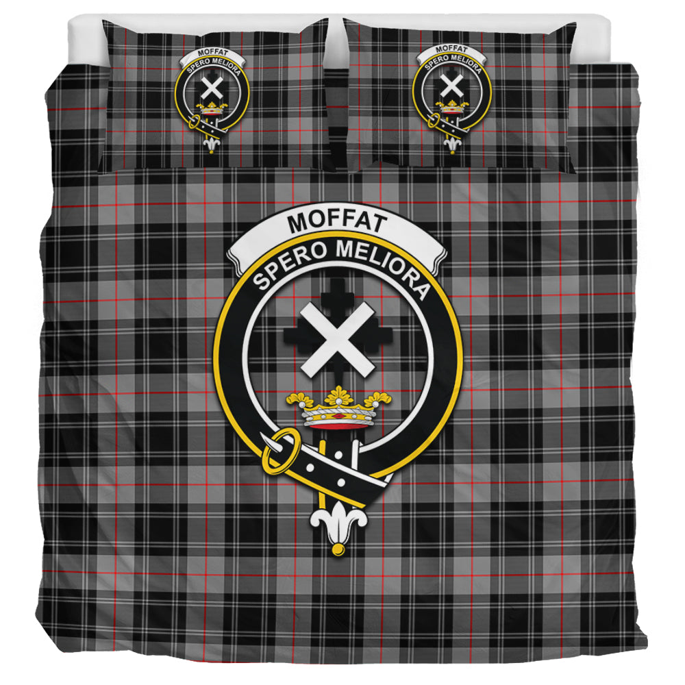 Moffat Tartan Bedding Set with Family Crest UK Bedding Set UK Super King 104*94 inch - Tartan Vibes Clothing