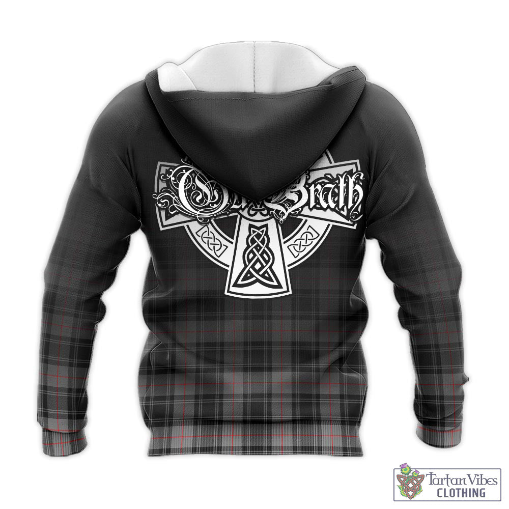 Tartan Vibes Clothing Moffat Modern Tartan Knitted Hoodie Featuring Alba Gu Brath Family Crest Celtic Inspired