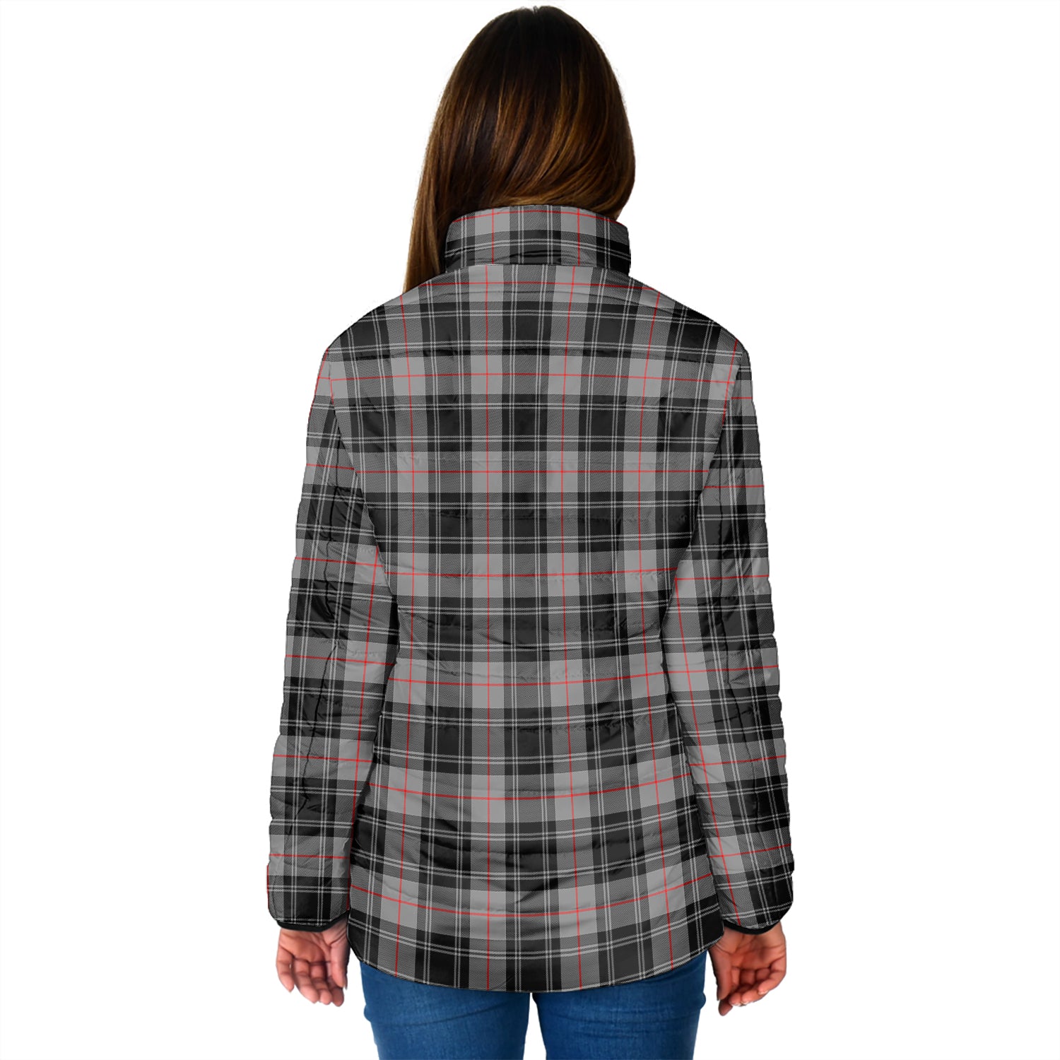 Moffat Tartan Padded Jacket with Family Crest - Tartan Vibes Clothing
