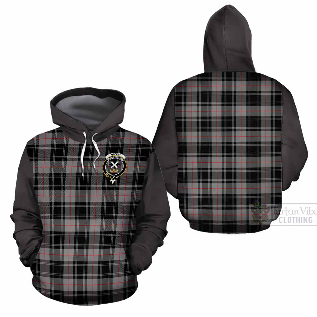 Moffat Tartan Accent Cotton Hoodie with Family Crest