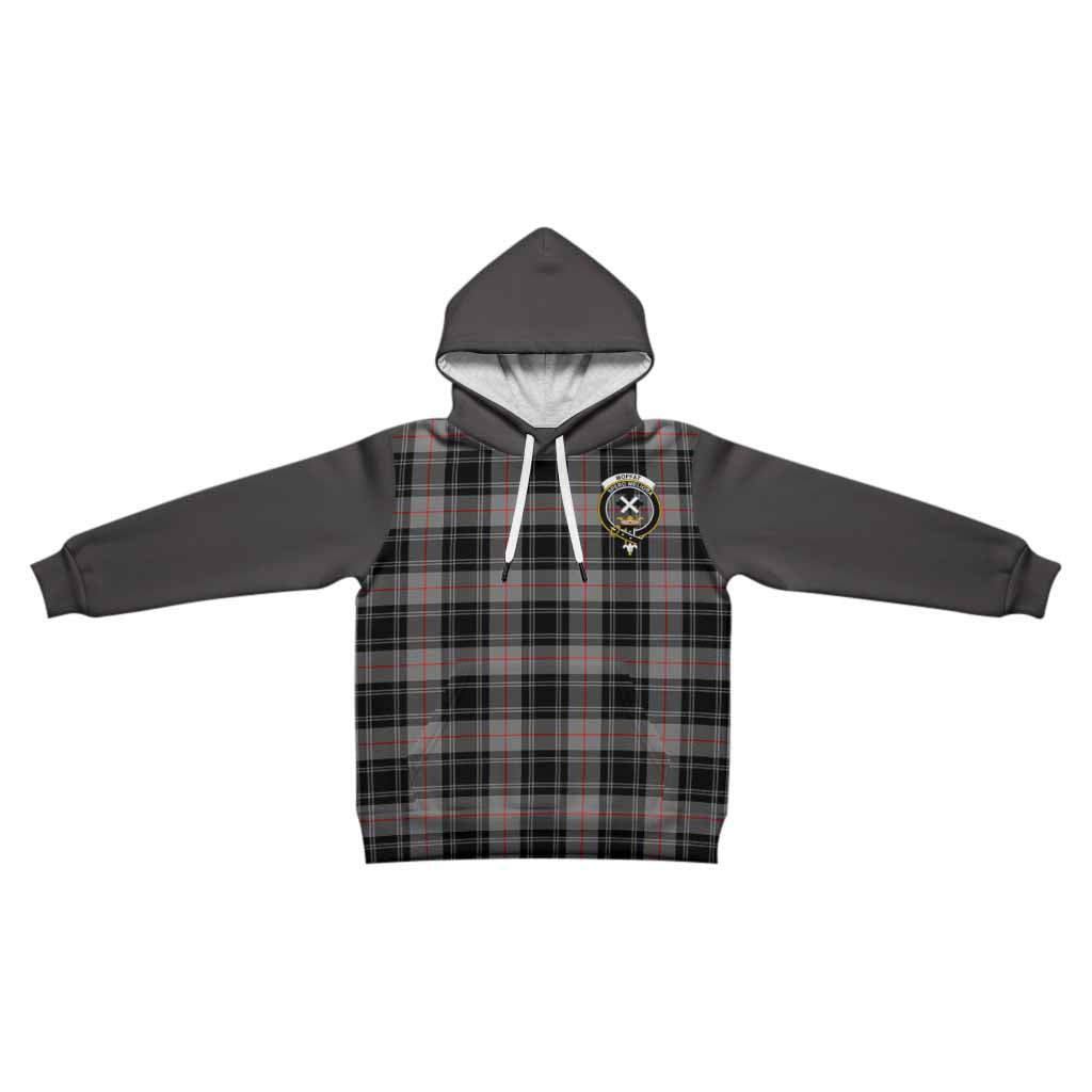 Moffat Tartan Accent Kid Hoodie with Family Crest
