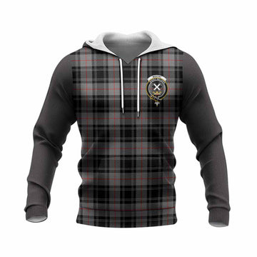 Moffat Tartan Accent Knitted Hoodie with Family Crest