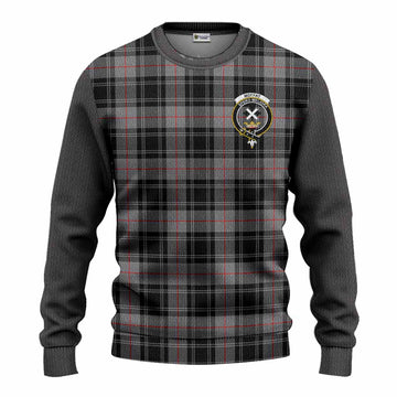 Moffat Tartan Accent Knitted Sweater with Family Crest
