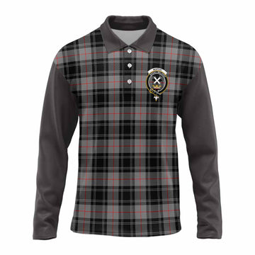 Moffat Tartan Accent Long Sleeve Polo Shirt with Family Crest