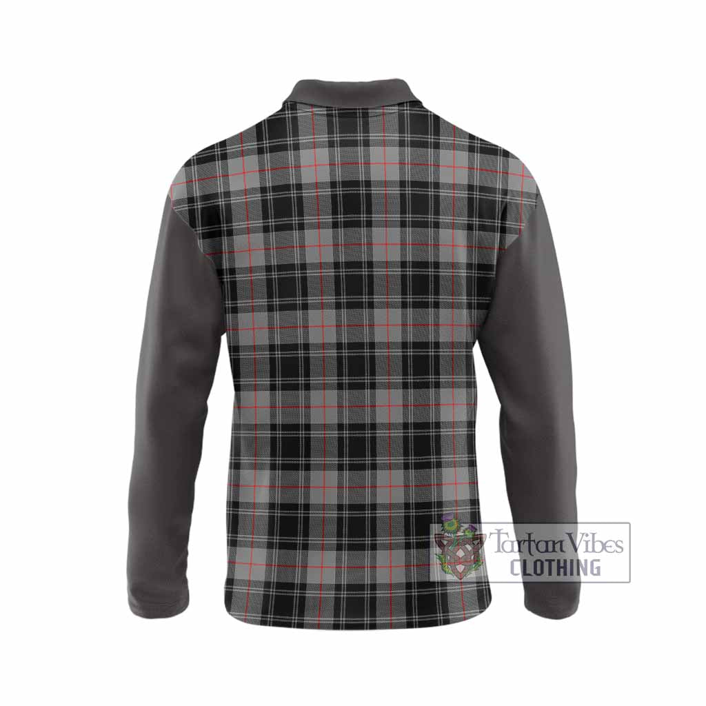 Moffat Tartan Accent Long Sleeve Polo Shirt with Family Crest