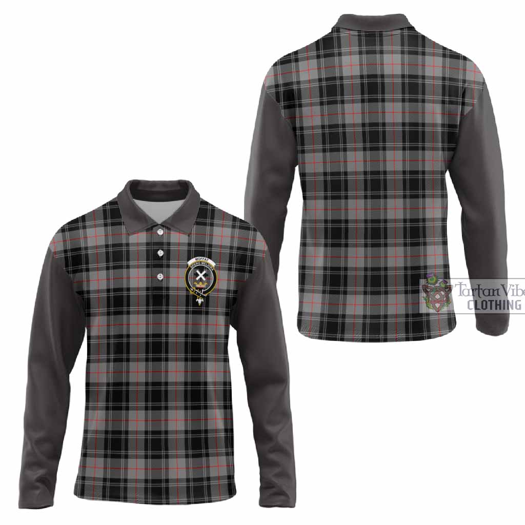 Moffat Tartan Accent Long Sleeve Polo Shirt with Family Crest
