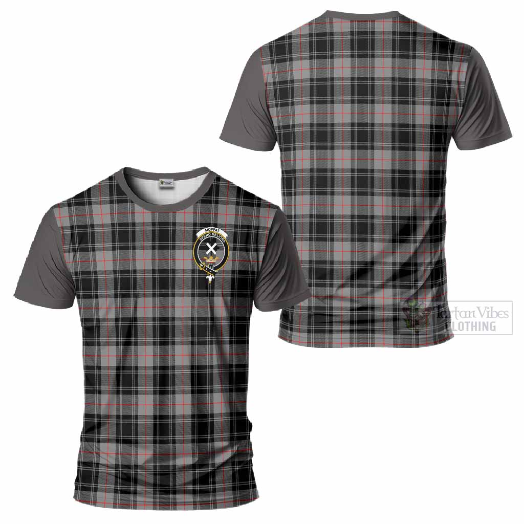 Moffat Tartan Accent T-Shirt with Family Crest
