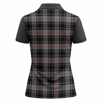 Moffat Tartan Accent Women Polo Shirt with Family Crest