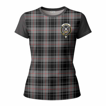Moffat Tartan Accent Women T shirt with Family Crest