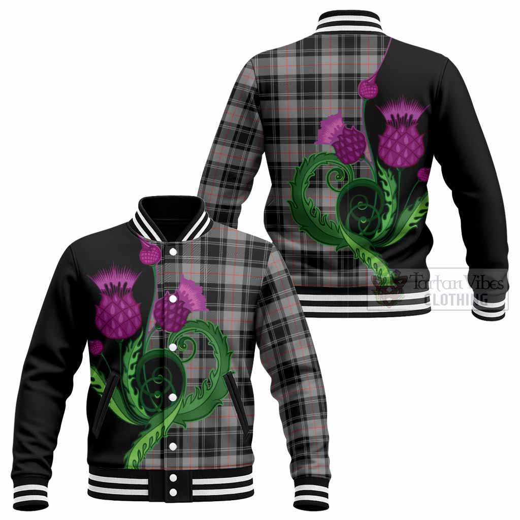 Moffat Tartan Baseball Jacket Traditional Scottish Thistle