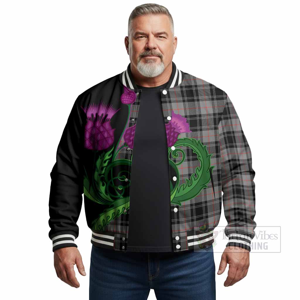 Moffat Tartan Baseball Jacket Traditional Scottish Thistle
