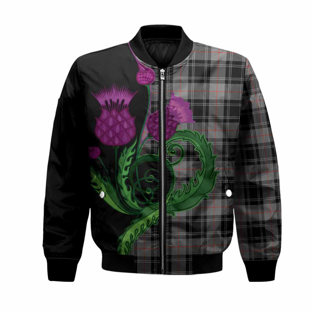 Moffat Tartan Bomber Jacket Traditional Scottish Thistle