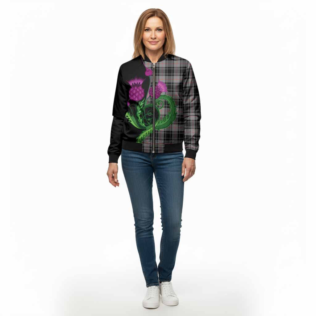Moffat Tartan Bomber Jacket Traditional Scottish Thistle