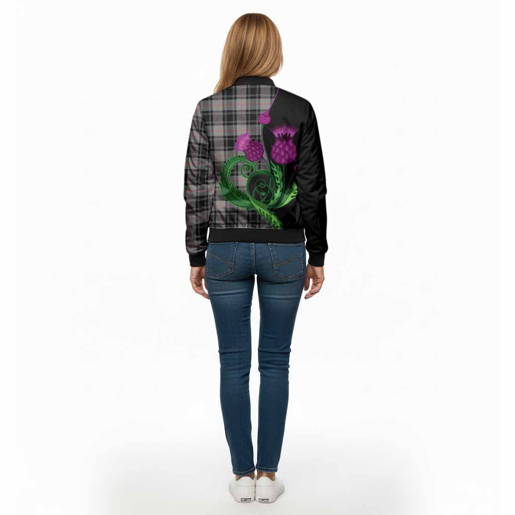 Moffat Tartan Bomber Jacket Traditional Scottish Thistle