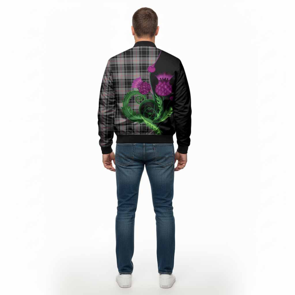 Moffat Tartan Bomber Jacket Traditional Scottish Thistle