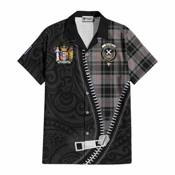 Moffat Tartan Cotton Hawaiian Shirt New Zealand Pattern Unique Zipper Stylized