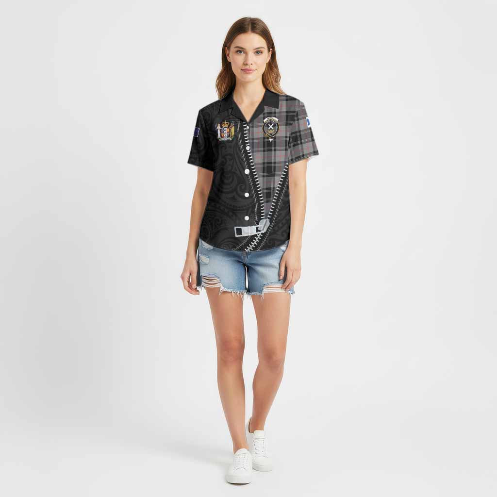 Moffat Tartan Cotton Hawaiian Shirt New Zealand Pattern Unique Zipper Stylized