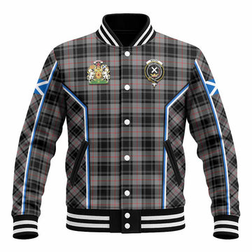 Moffat Tartan Crest Baseball Jacket Scotland Coat of Arm Flag Style