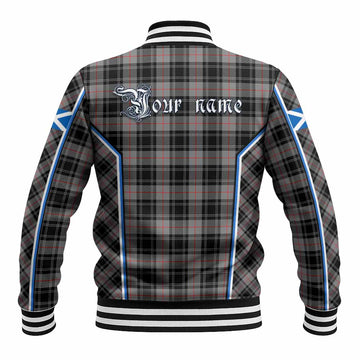 Moffat Tartan Crest Baseball Jacket Scotland Coat of Arm Flag Style