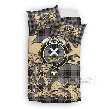 Moffat Tartan Crest Bedding Set with Scottish Iconic Symbols 