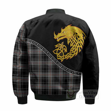 Moffat Tartan Crest Bomber Jacket Legendary Dragon Knot Half Style