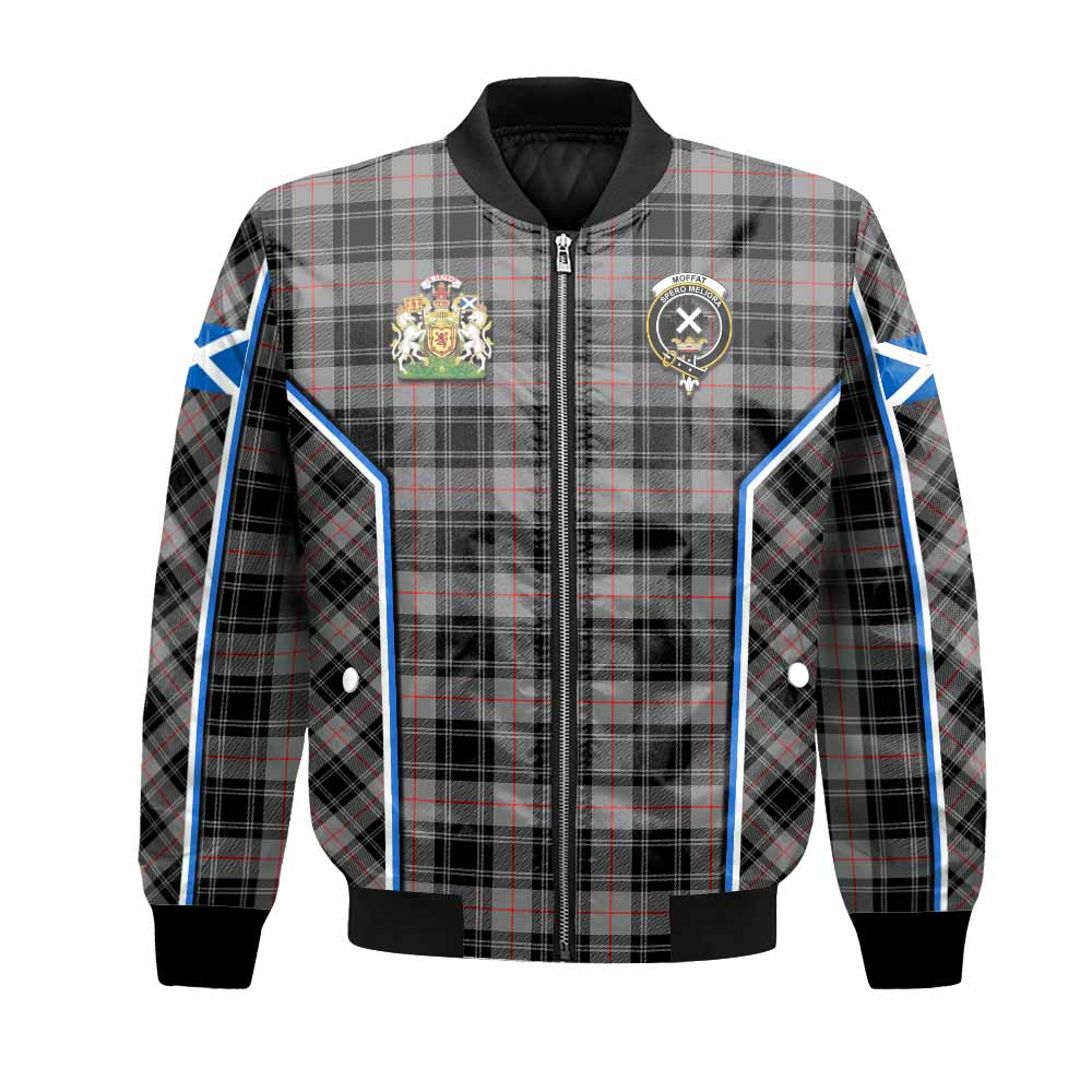 Moffat Tartan Crest Bomber Jacket Scotland Coat of Arm Flag Style - Tartan Vibes Clothing