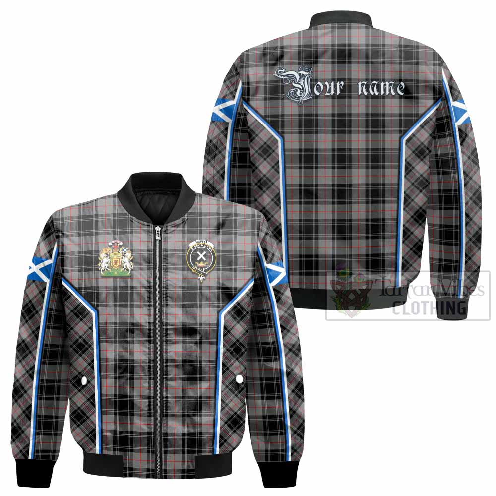 Moffat Tartan Crest Bomber Jacket Scotland Coat of Arm Flag Style - Tartan Vibes Clothing