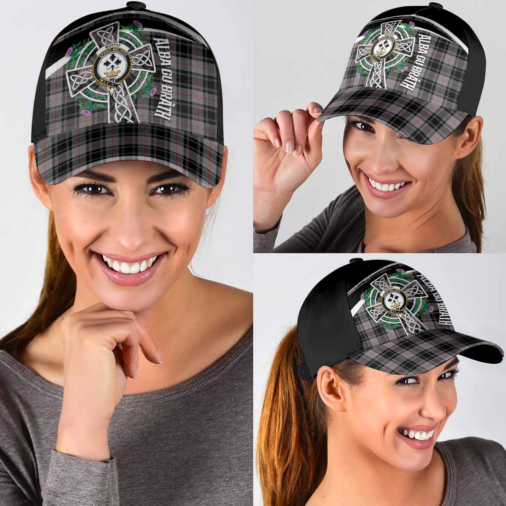 Moffat Tartan Crest Classic Cap Scottish Thistle Celtic Cross Alba Gu Brath