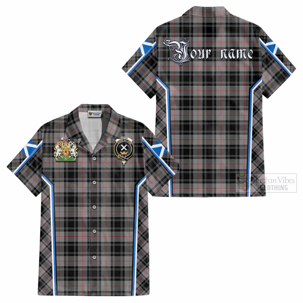 Moffat Tartan Crest Cotton Hawaiian Shirt Scotland Coat of Arm Flag Style - Tartan Vibes Clothing