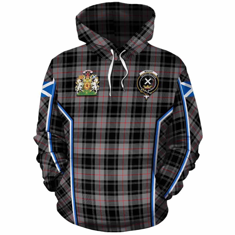 Moffat Tartan Crest Cotton Hoodie Scotland Coat of Arm Flag Style - Tartan Vibes Clothing