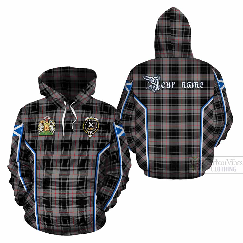 Moffat Tartan Crest Cotton Hoodie Scotland Coat of Arm Flag Style - Tartan Vibes Clothing