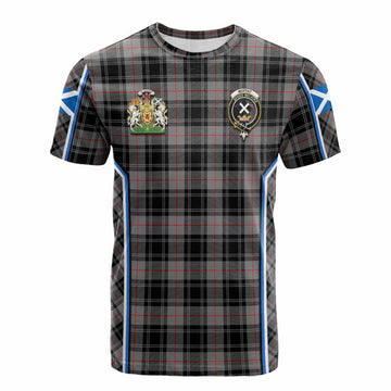Moffat Tartan Crest Cotton T-shirt Scotland Coat of Arm Flag Style - Tartan Vibes Clothing